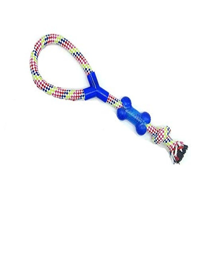 Pet Believe Non-Toxic Puppy Cats Chew Toy with A Tug- Knotted Cotton Chew Rope Toy-17 Inches (Blue) - Image 3